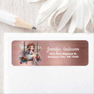  Christmas Fairy   Rose Gold Return Address