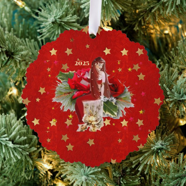  Christmas Fairy & Stars Tree Decoration Card (Insitu (Tree))