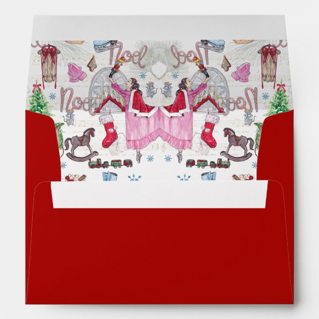 Christmas Fairy Tale Cute Hand Painted Envelope (Back (Bottom))