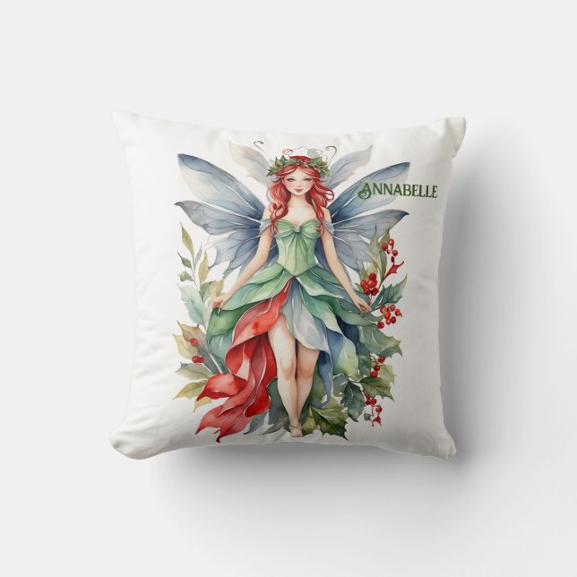 Christmas Fairy Throw Pillow (Front)