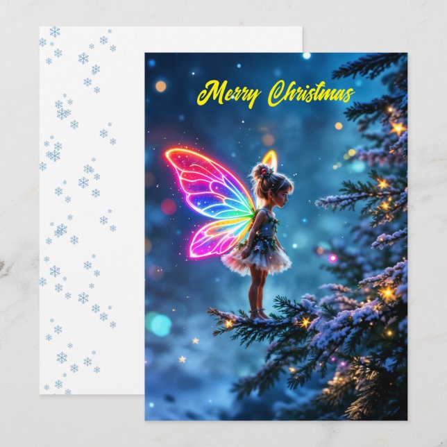 Christmas fairy winter forest festive magic invitation (Front/Back)