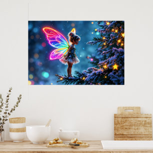 Christmas fairy winter forest festive magic poster