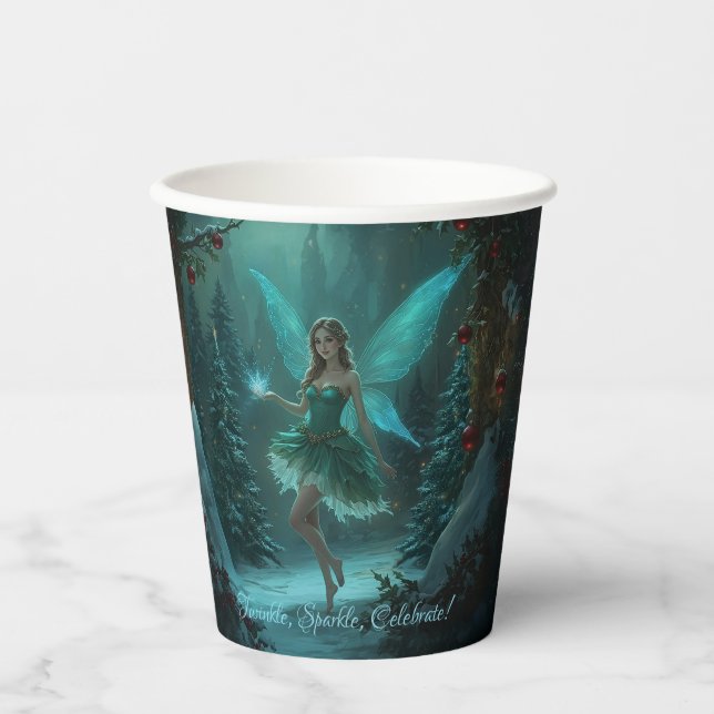 Christmas Fairy with a Spark of Magic Holiday Paper Cups (Front)