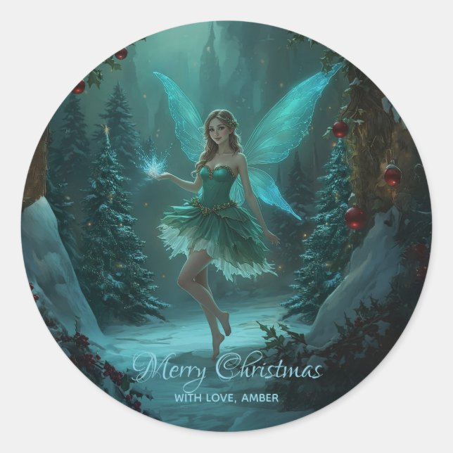 Christmas Fairy with a Spark of Magic Sticker (Front)