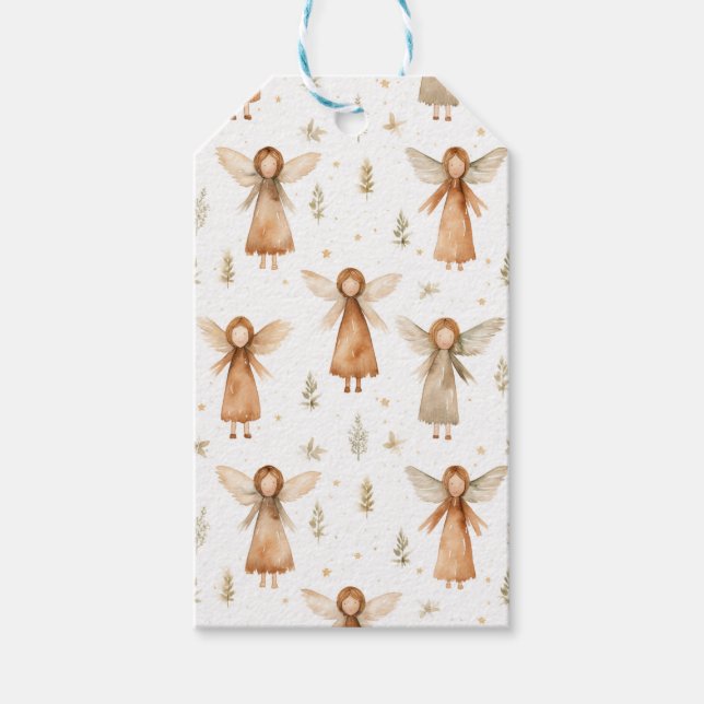 Christmas Fairytale Gift Tag in Neutral and White (Front)