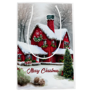 Christmas Fairytale Landscape Medium Gift Bag