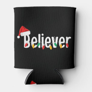 Christmas Faith Believer Santa Claus Xmas Lights Can Cooler