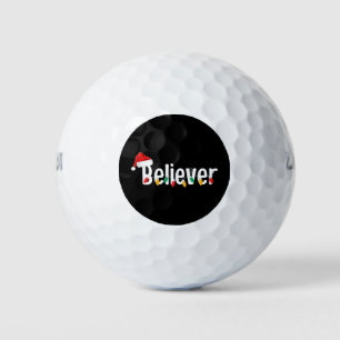 Christmas Faith Believer   Santa Claus Xmas Lights Golf Balls