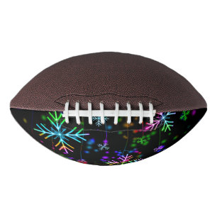 Christmas falling various neon colours snowflakes  american football