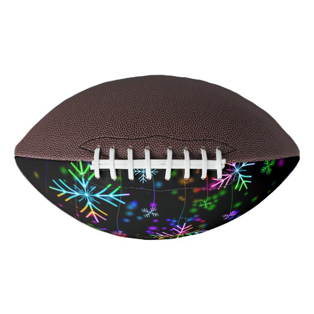 Christmas falling various neon colours snowflakes  american football (Front)