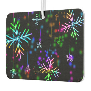 Christmas falling various neon colours snowflakes  car air freshener