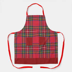 Christmas False Pockets Red Plaid Apron
