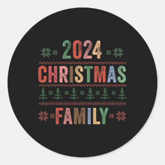 Christmas Family 2024 Matching Family Group Xmas H Classic Round Sticker