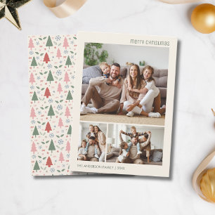 Christmas Family 3 Photo Collage Holiday Card