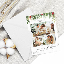 Christmas family 3collage Photo Frame Holiday Card