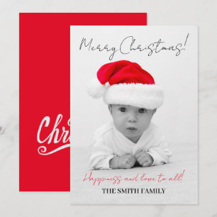 Christmas family, baby Santa Claus Holiday Card