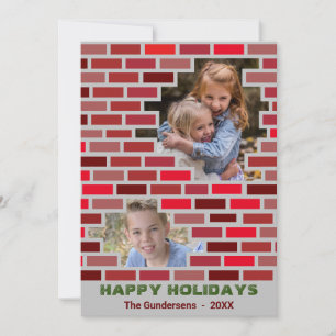 Christmas Family Collage Bricks Holiday Card