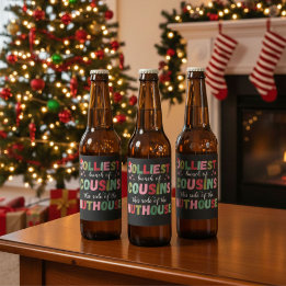 Christmas Family Cousin Reunion Matching Beer Bottle Label