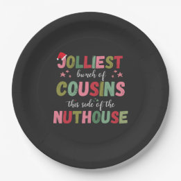 Christmas Family Cousin Reunion Matching Paper Plate