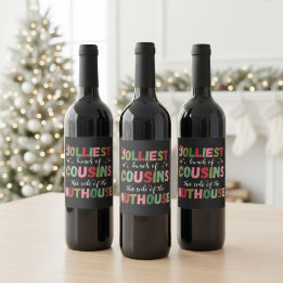 Christmas Family Cousin Reunion Matching Wine Label