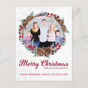 Christmas Family Custom Photo Holiday Postcard