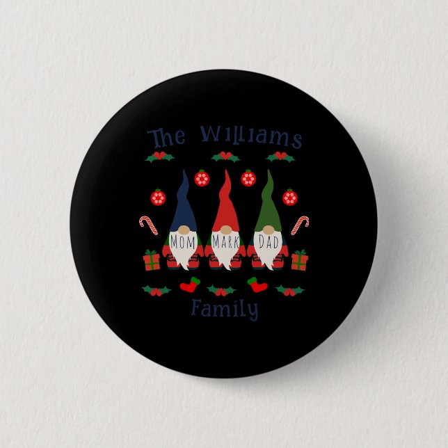 Christmas Family Gnomes Cute And Funny T Shirt  6 Cm Round Badge (Front)
