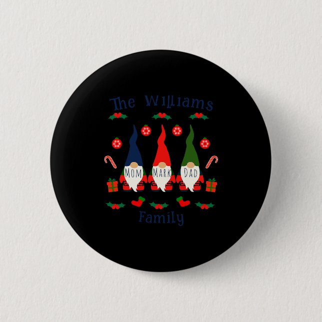 Christmas Family Gnomes Cute And Funny T Shirt  6 Cm Round Badge (Front)