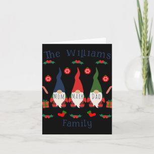 Christmas Family Gnomes Cute And Funny T Shirt Card