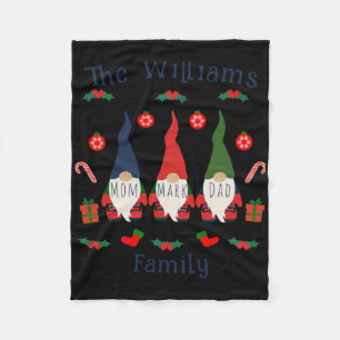 Christmas Family Gnomes Cute And Funny T Shirt  Fleece Blanket