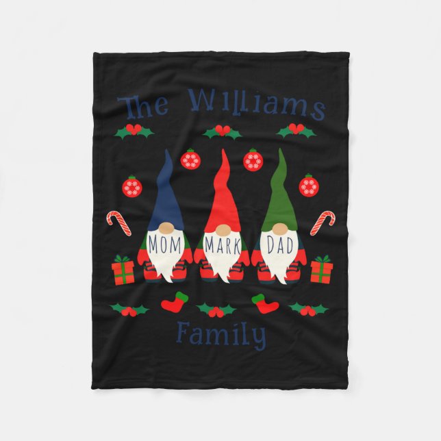 Christmas Family Gnomes Cute And Funny T Shirt  Fleece Blanket (Front)
