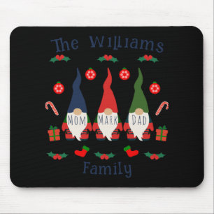 Christmas Family Gnomes Cute And Funny T Shirt Mouse Mat