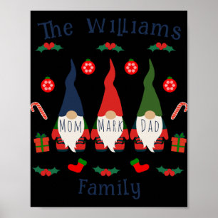 Christmas Family Gnomes Cute And Funny T Shirt  Poster