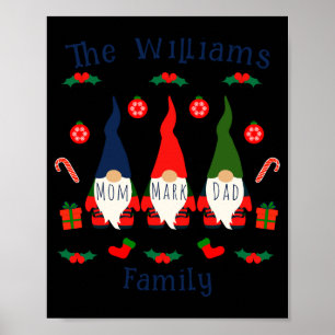 Christmas Family Gnomes Cute And Funny T Shirt  Poster