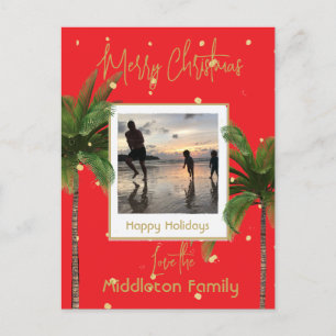 Christmas Family Gold Red Tropical Holiday