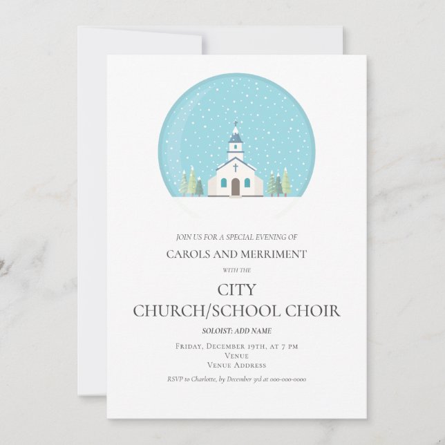Christmas Family Karaoke Church Carols Service  Invitation (Front)