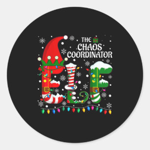 Christmas Family Matching Pajamas Chaos Coordinato Classic Round Sticker