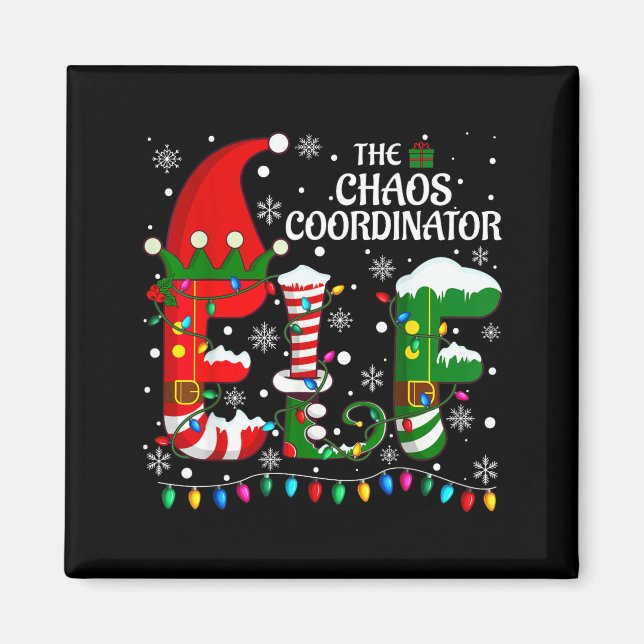 Christmas Family Matching Pajamas Chaos Coordinato Magnet (Front)