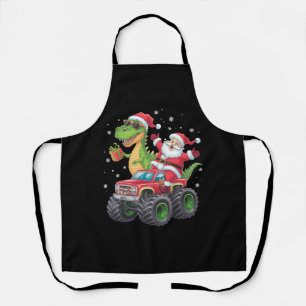 Christmas Family Matching Santa Truck Dinosaur  Apron