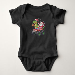 Christmas Family Matching Santa Truck Dinosaur Baby Bodysuit