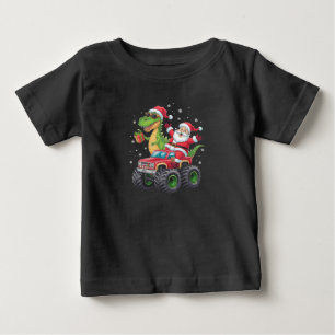 Christmas Family Matching Santa Truck Dinosaur Baby T-Shirt