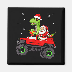 Christmas Family Matching Santa Truck Dinosaur Boy Magnet