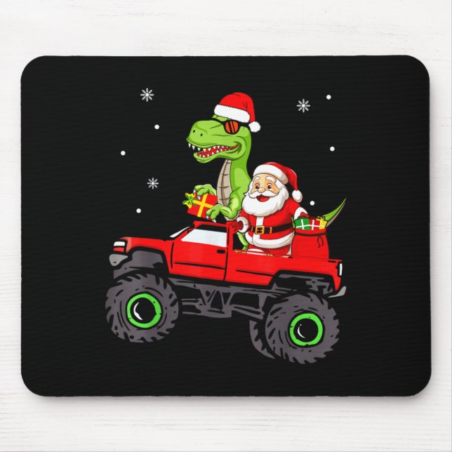 Christmas Family Matching Santa Truck Dinosaur Boy Mouse Mat (Front)