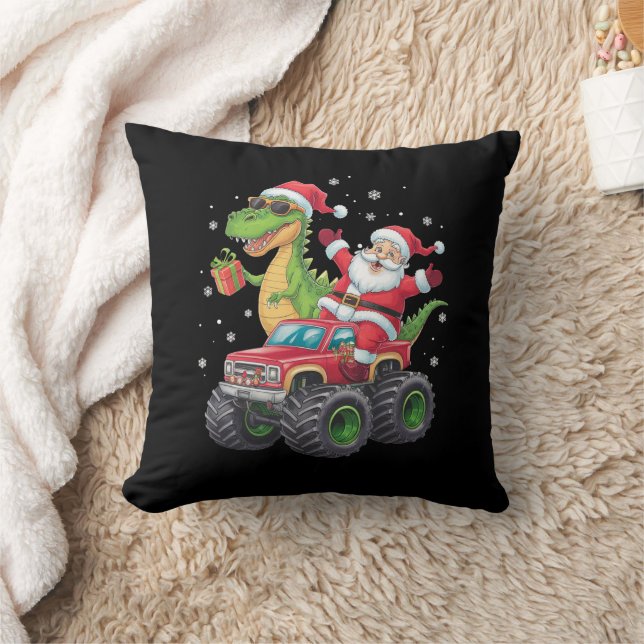 Christmas Family Matching Santa Truck Dinosaur  Cushion (Blanket)