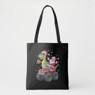 Christmas Family Matching Santa Truck Dinosaur  Tote Bag