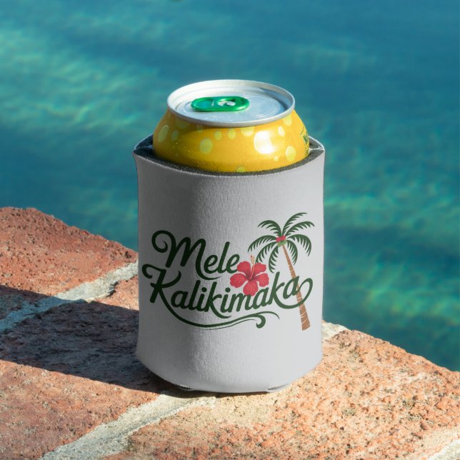 Christmas Family Mele Kalikimaka Hawaii Beach  Can Cooler (In Situ Pool)