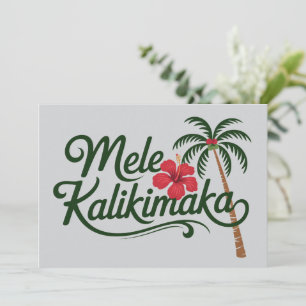 Christmas Family Mele Kalikimaka Hawaii Beach Holiday Card
