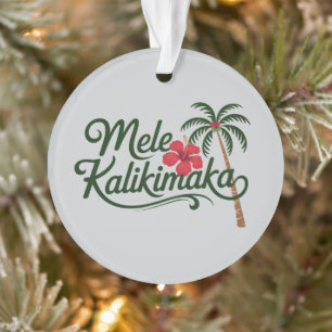 Christmas Family Mele Kalikimaka Hawaii Beach Ornament