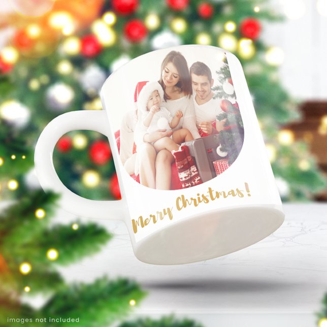 Christmas Family Modern Winter Holiday 2 photos  Coffee Mug (Creator Uploaded)
