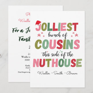 Christmas Family Name Cousin Reunion Matching Invitation