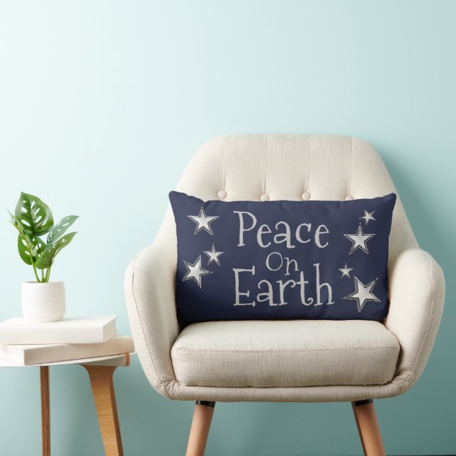 Christmas, Family Name, Peace On Earth,  Lumbar Cushion (Chair)
